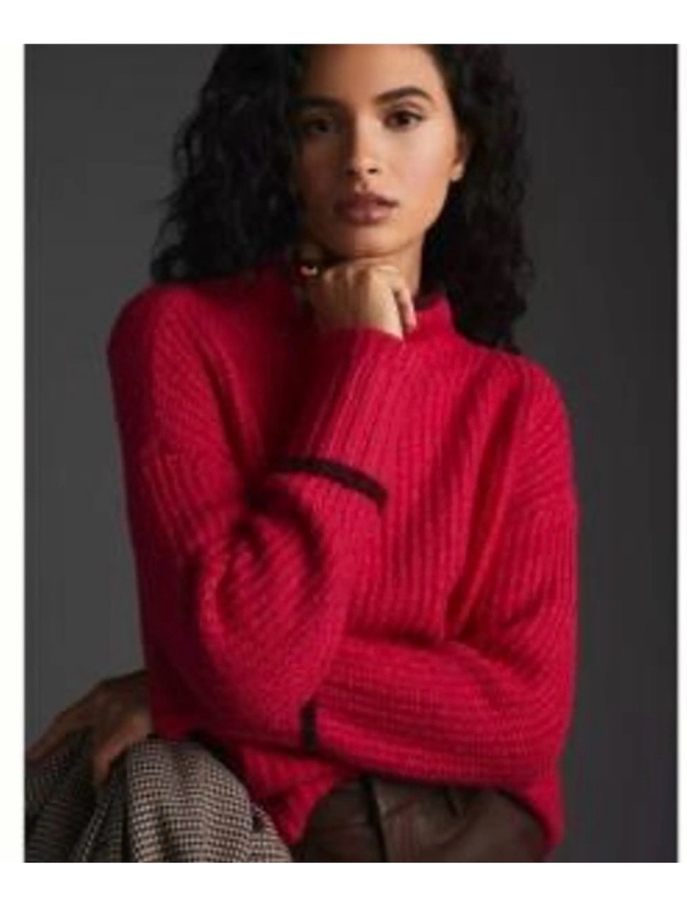 EUC Anthropologie Maeve hot pink fuschia mock neck sweater medium